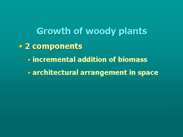 2 components in growth of woody plants